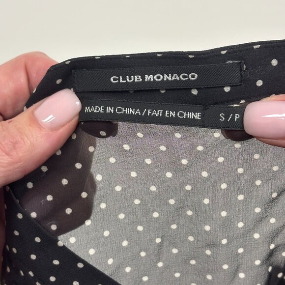 Club Monaco Polka Dot Silk Blouse – Timeless 90s Elegance - Picture 7 of 7